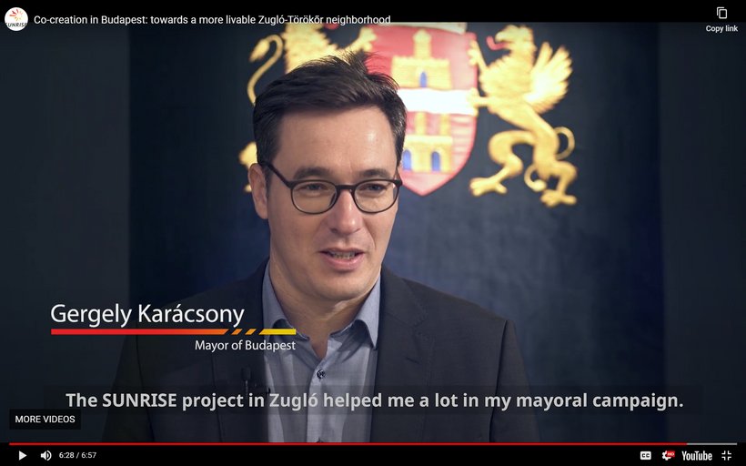 Screenshot of video with Gergely Karácsony